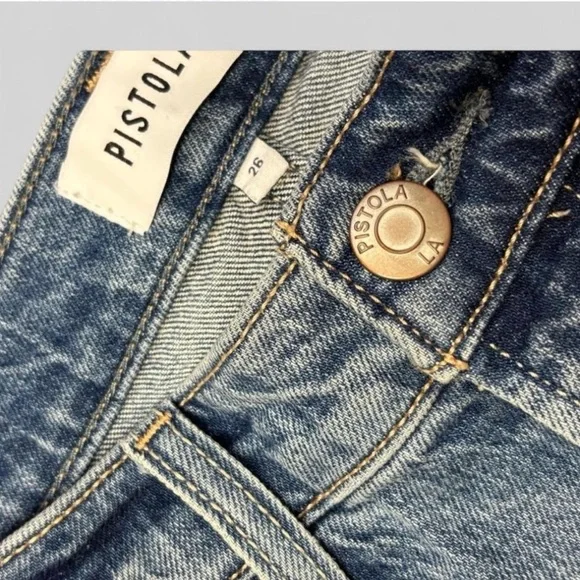 Pistola Charlie HR Straight Jeans | Rhythm Vintage Wash | Size 26 | Like New - Picture 8 of 9